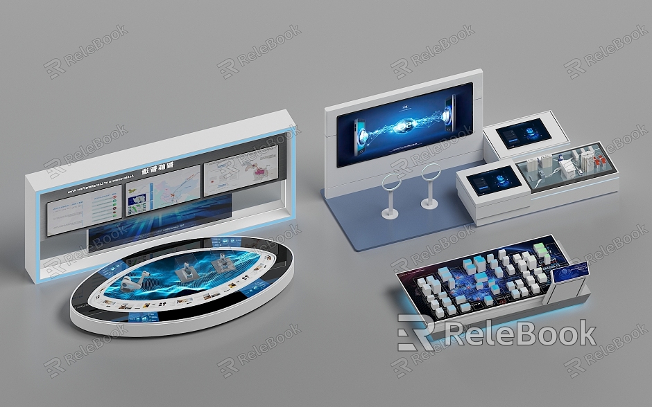 Modern Business Booth Display Stand Display Cabinet Technology Booth model