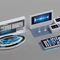 Modern Business Booth Display Stand Display Cabinet Technology Booth 3d model