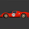 Red Vintage Race Car With Number 26 On Front And Streamlined Shiny Design