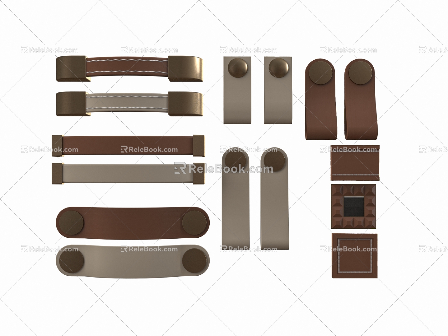 Modern leather handle 3d model