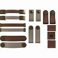 Various Styles of Brown and Beige Handles for Furniture and Cabinet Doors