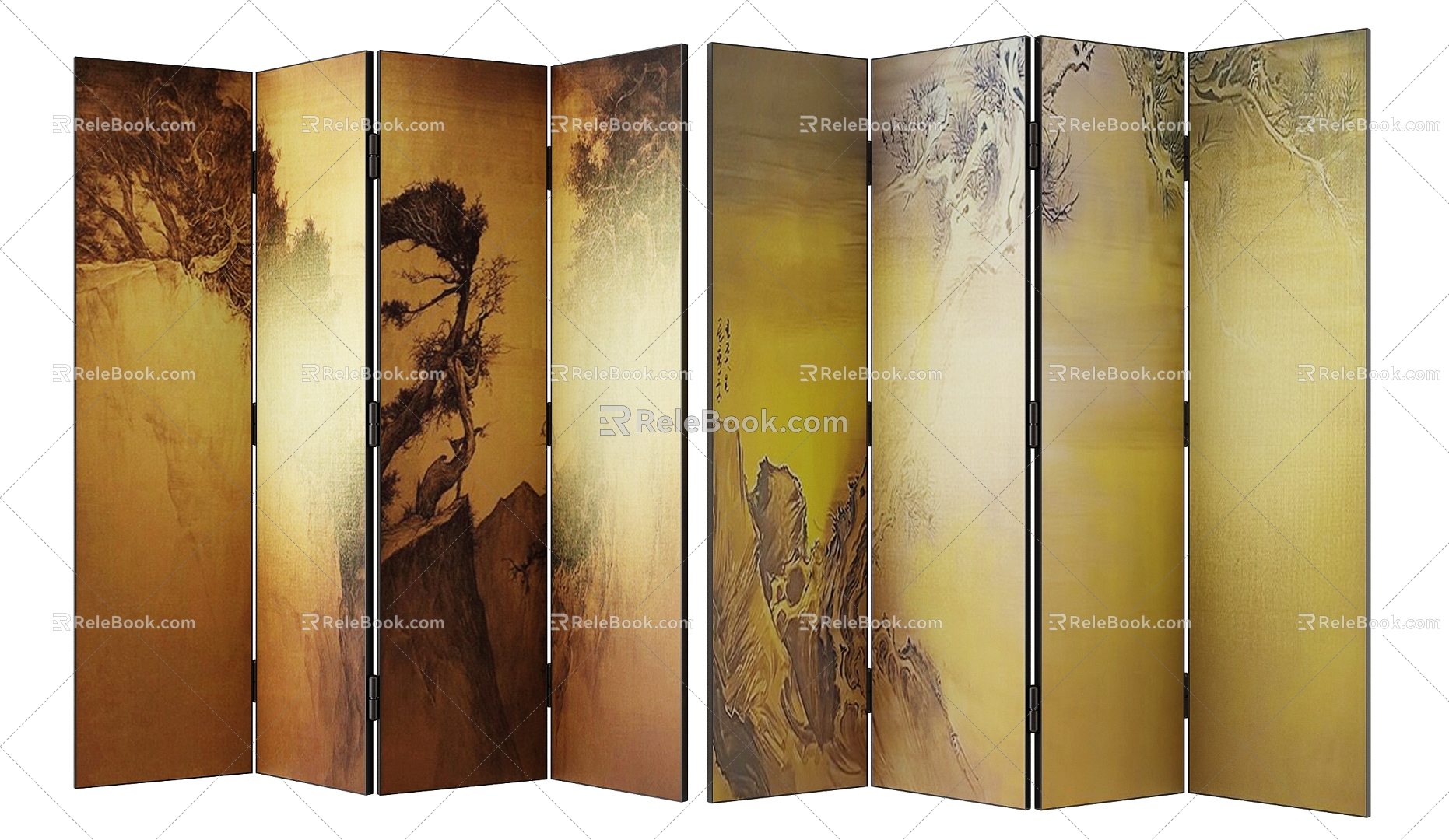 New Chinese-style screen partition 3d model