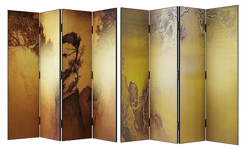 New Chinese-style screen partition 3d model