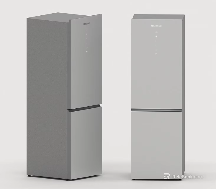Sleek Modern Double Door Refrigerators As Essential Household Electrical Appliances 3d model 