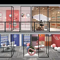 Comfortable Ergonomic Office Chairs Placed In Vibrant Modern Two Story Glass Partitioned Creative Office Space