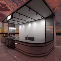 Modern Shopping Mall Store With Bright Open Design Display Cabinets Counter And Logo Sign