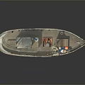 Vintage Model Fishing Boat Featuring Masts Cabin ELVA Name And Detailed Deck Design