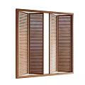 Wooden Louvered Window Shutters With Adjustable Slats And Frame For Interior Decoration