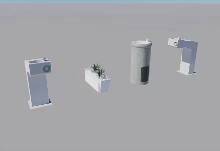 Modern municipal facilities, street drinking water 3d model