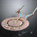 Detailed Starship Model NCC 1701 With Futuristic Saucer And Warp Nacelles Design