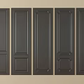 Dark Gray Wall Panels With Various Designs On Beige Background for Home Interior 3d model