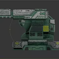 Futuristic Green And Silver Robotic Arm With Mechanical Joints And Reflective Base