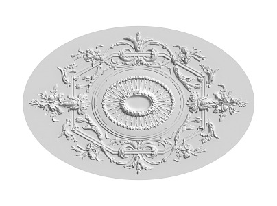 European-style lamp panel gypsum component carved 3d model