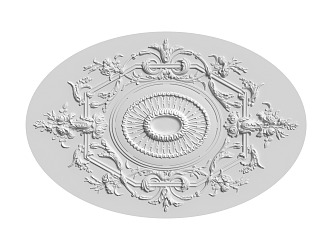 European-style lamp panel gypsum component carved 3d model