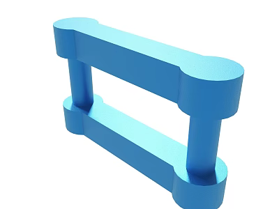Home Decor Blue Modern Rail Structure with Horizontal and Vertical Bars 3d model