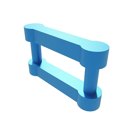 Home Decor Blue Modern Rail Structure with Horizontal and Vertical Bars 3d model