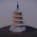 Ancient Traditional Multi Tiered Wooden Pagoda Architectural Design With Overhanging Eaves And Spire