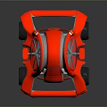 Red Modern Creative Furniture With Unique Wheel Structure And Stylish Design