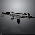 Modern Tactical Rifle with White Black Design and Scope Magazine Stock