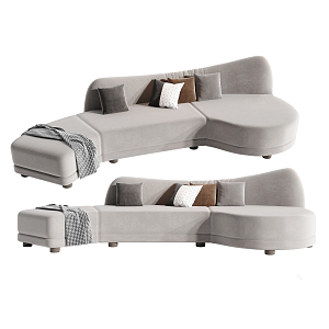 Modern Multiplayer Sofa Curved Sofa 3d model