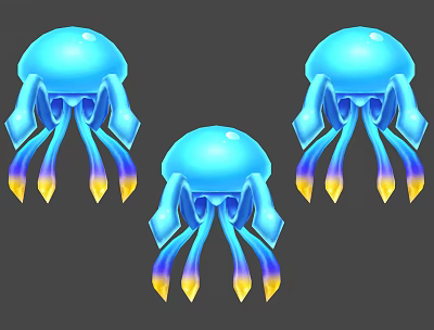 Modern game character jellyfish 3d model