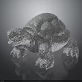 White Textured Turtle Sculpture As Unique Decorative Furniture Accent Piece
