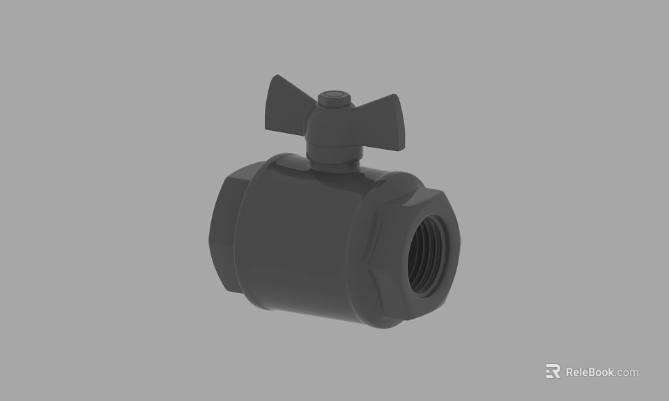Industrial Ball Valve With Lever Handle And Threaded End Structure 3d model 