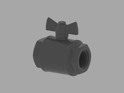 Industrial Ball Valve With Lever Handle And Threaded End Structure 3d model