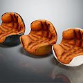 Stylish Round Bean Bag Chairs in Black Brown and White Leather Texture for Comfortable Seating