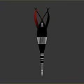 Modern Futuristic Black Red Dagger Design With Metallic Handle And Sharp Blade
