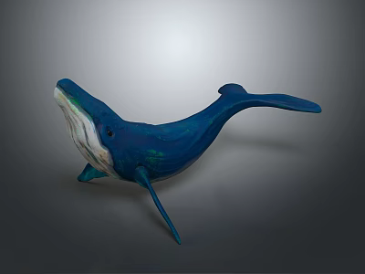 Blue Whale Sculpture in Swimming Pose with Detailed Marine Animal Design 3d model Blue Whale Sculpture in Swimming Pose with Detailed Marine Animal Design 3d model