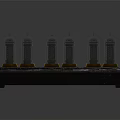 Elegant Vintage Vacuum Tubes Display On Wooden Base With Gold Trim