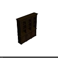 Classic Dark Brown Wooden Bookcase With Arched Open Shelves And Carved Cabinet Doors