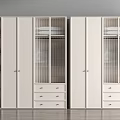 Modern White Wardrobe Interior Design with Glass Doors and Drawers