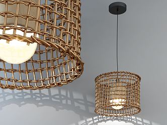 Post-modern chandelier fashion simple metal chandelier 3d model