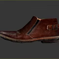 Red Leather Ankle Boots With Distressed Finish And Side Zipper Detail
