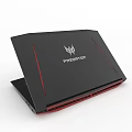 Acer Predator Gaming Laptop With Geometric Screen Design And Red Backlit Keyboard