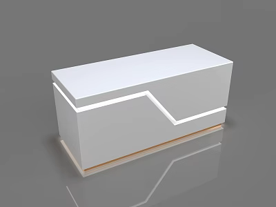 Modern White Display Shelf With Geometric Design And Light Wooden Base 3d model