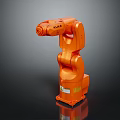 KUKA Orange Industrial Robot Arm With Metallic Structure For Automation Use 3d model