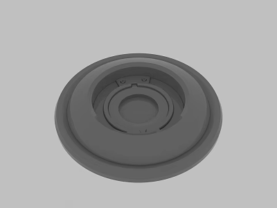 Industrial Circular Gray Mechanical Component With Central Hole And Grooves Design 3d model