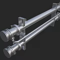 Stainless Steel Industrial Equipment Featuring Dual Pipes Flange Connections And Mounting Brackets