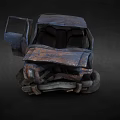 Old Rusted Car With Damaged Body And Broken Exterior Parts