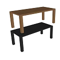 Modern Dining Table Rectangular Dining Table Large Board Table Solid Wood Dining Table Pier Table Log Wind Dining Table 3d model