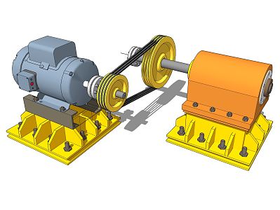 Modern engine transmission equipment 3d model