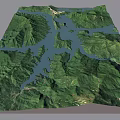 Aerial Planning of Mountainous Terrain With Water Bodies and Green Landscape