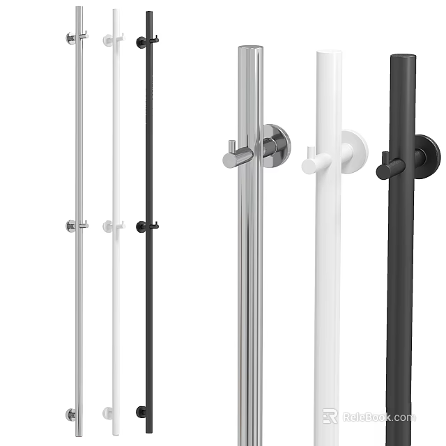 Modern Door Handles With Various Colors And Designs 3d model 