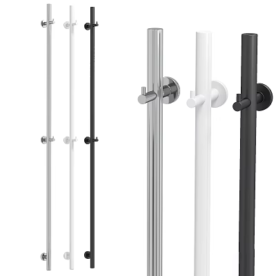 Modern Door Handles With Various Colors And Designs 3d model