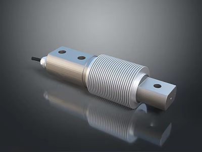 Practical Stainless Steel Cylindrical Household Item With Corrugated Middle And End Holes Design 3d model