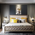 Background double bed 3d model