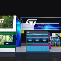 ST Life Solutions Modern Exhibition Booth With Display Screens And Interior Design